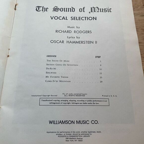 Vintage The Sound of Music Vocal Selection Sheet Music Book Songbook - Picture 7 of 11
